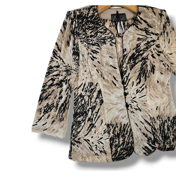 Alex Evenings women's brown long sleeves button-down career wear jacket - medium - Picture 2 of 9